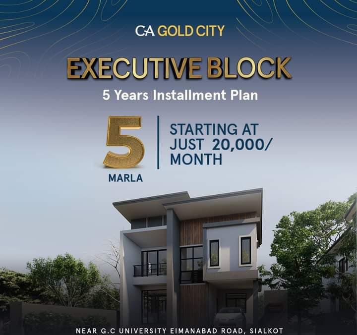 5 Marla Plot For Sale CA Gold City Executive Block